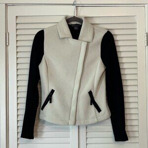 Armani Exchange A/X moto jacket blazer cream black small